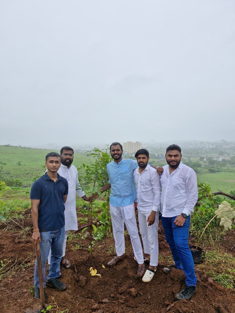 Native Tree Sapling Plantation (Neem, Peepal, Banyan) at Anandvan